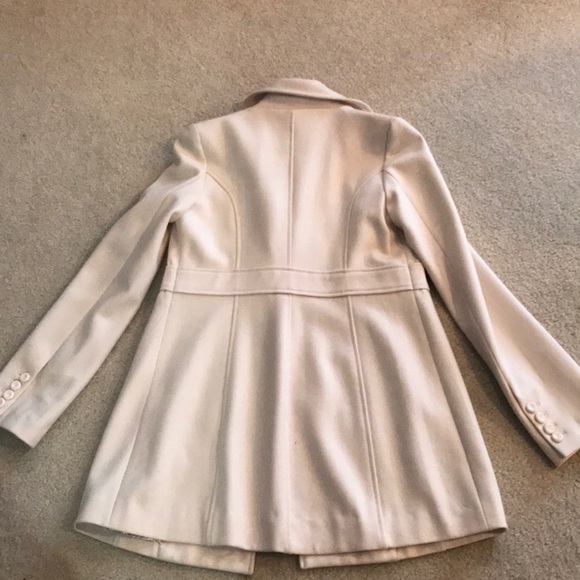 Women's Tulle cream colored pea coat - Picture 3 of 7